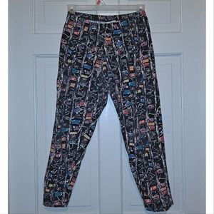 Womens leggings pajama pants tribal geometric design vintage size medium